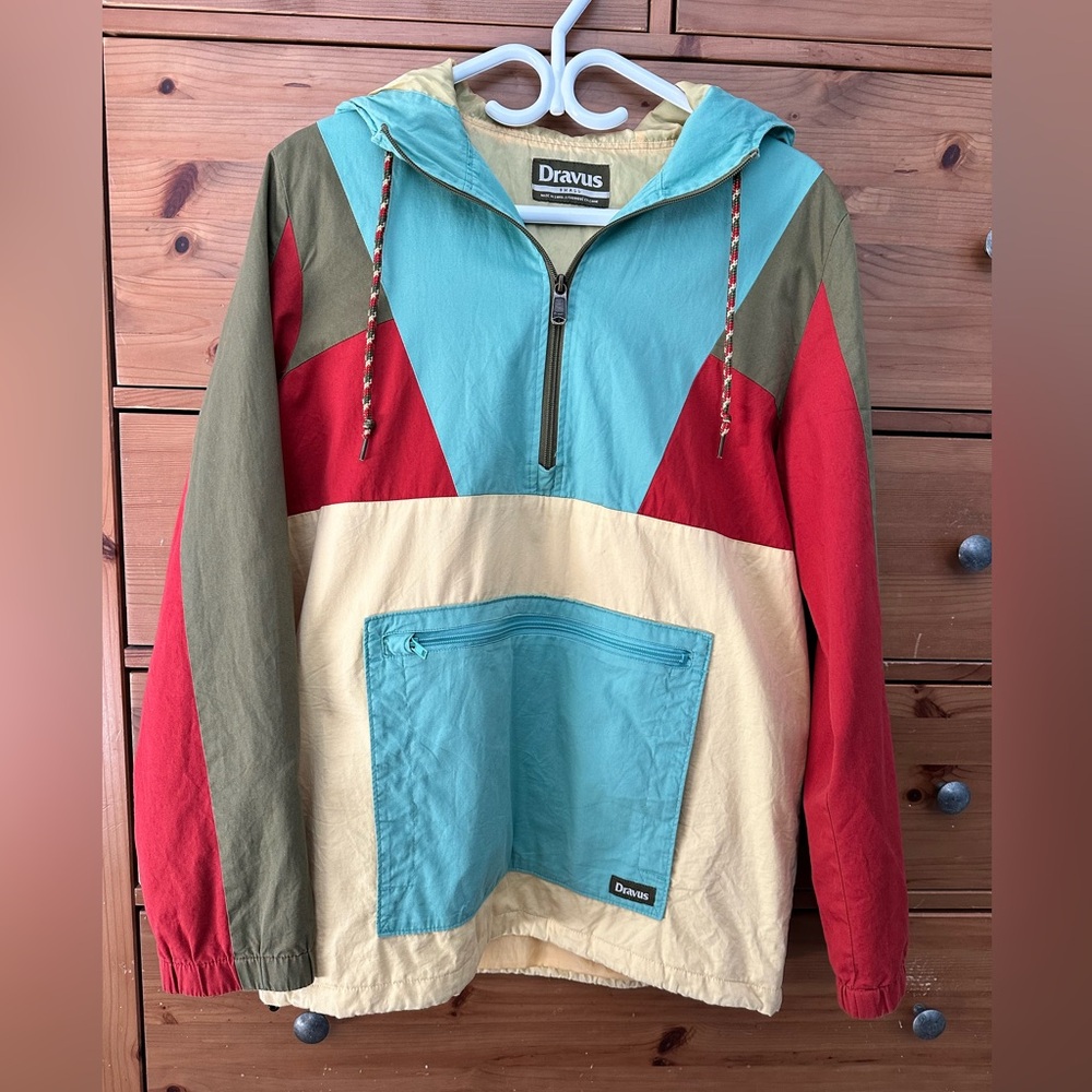 Dravus colour blocked jacket with kangaroo pocket